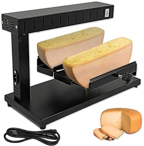 Derretidor de queso raclette comercial, calentador eléctrico de fusión de queso para encimera, calentador de queso para cocina de restaurante, derretidor de queso con zonas de calentamiento duales