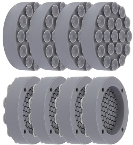 sourcing map Anti Vibration Pads for Washing Machine, 8pcs Silicone Non-Silp Support Feet Mat with 19 Strong Suction Cups for Stop Washer and Dryer Walking (Grey, 2.5 Diameter)