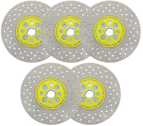 Diamantscheibe, 125 mm, doppelseitig, Schneiden und Schleifen, Sägeblätter, Vakuumgelötet, für Marmor, Granit, Beton, Porzellan, Fliesen, M14, Gewinde SANLEETEK