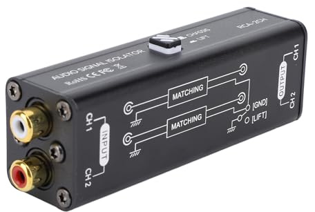 Isolatore di Rumore Filtro Antirumore Eliminatore di Ronzio Isolatore di Loop di Massa, Riduttore di Interferenze Musicali Eliminatore di Rumore per Stereo Home Theater Lettore