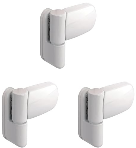 [FIXINGS DIRECT] Ultimate UPVC Double Glazing Door Flag Hinge (White, Black, Gold, Chrome, Grey) High Security, Fully Adjustable 85mm x 89mm Flag Hinge for Composite Doors (3, White)