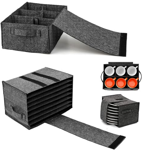 Supporto per piatti per camper, 2 pezzi, per 8 piatti, 6 tazze, organizer per piatti, armadio, cucina, portabicchieri per camper (portabicchieri + supporto per piatti, grigio scuro)