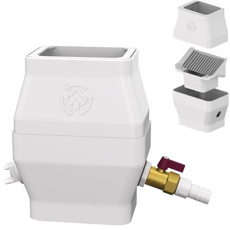 Rain Barrel Diverter Kit for 2x3 or 3x4 Gutter Downspouts, Rainwater Collection System with Filter and Brass Spigot – Rain Catcher Kit, Hose Not Included