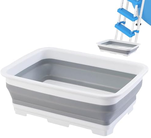 Vhjlfig 37x27x11.8 Cm Baignoire De Pied De Piscine Bassine Pliable Pediluve Bassin Antidérapant Pour Piscines Hors Sol Accessoires Piscine Pour Échelles Piscines
