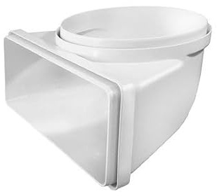EDIL PLAST serie CGV229B Curva verticale in ABS da tubo tondo Ø 150 mm a rettangolare 220x90 mm