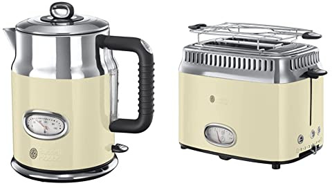 Russell Hobbs Retro Vintage Cream Wasserkocher + Toaster