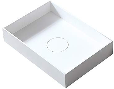 Aufsatzwaschbecken aus Mineralguss TWA112 - Breite & Farbe wählbar, Farbe:Weiß Matt, Waschbeckenbreite:50 cm