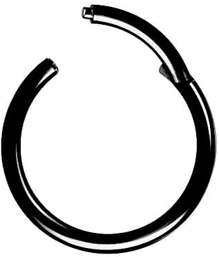 Generisch CLICKER Schwarz SEGMENTRING Piercing Ring Scharnier Segment Septum Nase Ohr Helix Lippe Augenbraue Tragus Piercingring Klicker CHIRURGENSTAHL 316L EDELSTAHL Stahl Black Steel