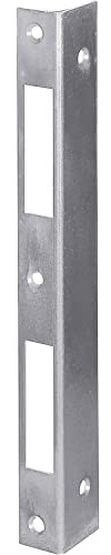 GRUNDMANN 11469 Silber Winkelschließblech eckig für Innentüren, Schließblech mit 27mm Blindlappen, ÖNORM Türbeschlag, Stahl verzinkt