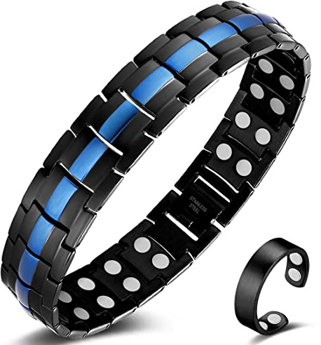 Vicmag Magnetarmband für Herren Edelstahl Magnet Armband Männer Magnetring | Ultra-Stärke, 3,800 Gauss, Titanstahl, Verstellbar, Stiftausdrücker, Geschenkbox