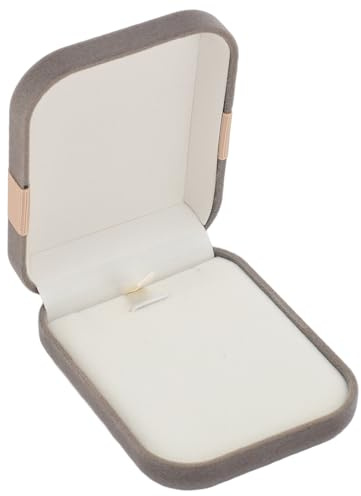 Sammets Smycken Presentask, Elegant mörkgrå Sammet Smycken Förvaringsbox för Förlovning (Hängande box)