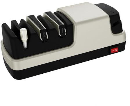 Affilacoltelli Professionale, 4 in 1 Acciaino Professionale, Con Abrasivi Diamantati Al 100% E Guide Angolari Di Precisione Utensili Cucina Professionali,Silver
