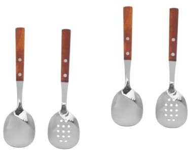 iplusmile 2sets Cucchiaione e Scolapasta Inossidabile Con Manico Di Utensili Da Cucina Per Servire e Scolare Buffet e Ristoranti