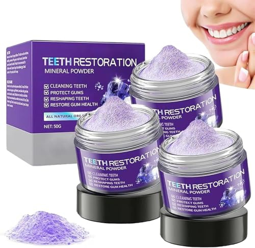 Oyikey Poudre minérale de restauration des dents,Oyikey teeth restoration poudre minérale, Efficace pour renforcer les dents et les gencives, Poudre minérale de restauration des dents(3)