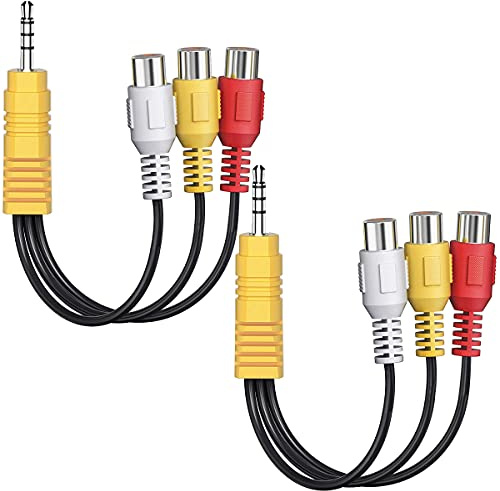 Ancable 3,5-Mm-Stecker Auf 3-Cinch-Buchse, Av-Adapter, 15-Cm-2-Pack-3,5-Mm-Stecker An Dreifache Cinch-Buchse Audio- / Video-Splitter-Adapter…