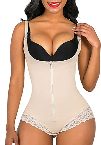 SHAPERX Shapewear För Kvinnor Figurformande Gördel Body Shaper Mage Formande Bodysuit,UK-SZ7200-Beige-XL