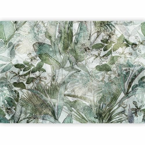 murando - Carta da Parati Adesiva Moderna per Soggiorno, Foglie, 343x256 cm | Fotomurale Autoadesiva, Pellicola Murales, Decorazione da Muro XXL, Poster Giganti da Parete, Natura, Produzione Europea