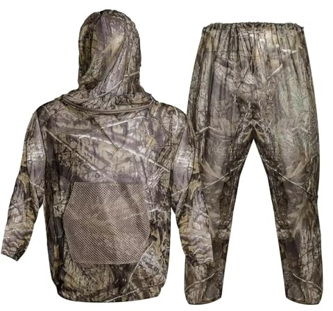 Tongcamo Mosquito Netting Suit Bug Net Mesh Clothing with Hood Outdoor Garden Hunting Camo Protection from Fly Insects Bugs