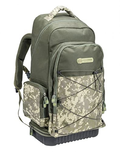 Mivardi Angelrucksack CamoCODE - Rucksack für Angler 30 Liter Camouflage - Rucksack zum Wandern und Reisen Camping