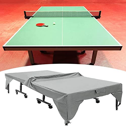 Table Tennis Table Cover,Ping Pong Table Protective Cover,Heavy Duty 210D Oxford Fabric Cover, Outdoor Courtyard Patio Waterproof Dust-proof Table Tennis Table Cover 280x153x73cm