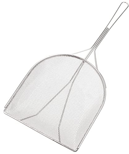 Square Tool Fine Mesh Strainer Stainless Steel Sieve Sifters Skimmer Kitchen Mesh Colander Strainer Oil Slag Scoop for Flour Noodles Food Dumpling Pasta Noodles Quinoa Pasta Strainer