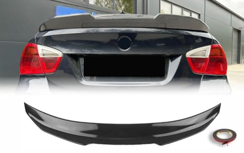 MpTuned Heckspoiler passend für BMW 3er E90 Limousine 2004–2013, Spoiler Lippe Kofferraum PSM Stil, ABS Kunststoff Carbon Optik, Sport Design, Einfache Installation
