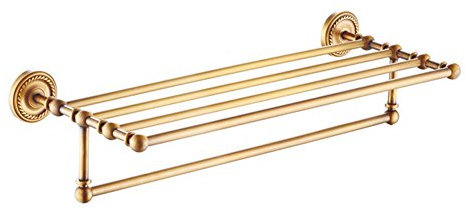 Handtuchstange Handtuchstange, Handtuchhalter aus antikem Messing, Retro-Badezimmer-Handtuchregal, Badetuchstange, gebürstete Handtuchstangen, Wandmontage, Badetuchhalter, Handtuchständer fü