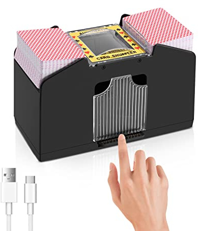 Mélangeur de cartes automatique, mélangeur de cartes à 4 jeux, mélangeur de cartes USB rechargeable/alimenté par piles, mélangeur de cartes de casino électronique, mélangeur de cartes à jouer