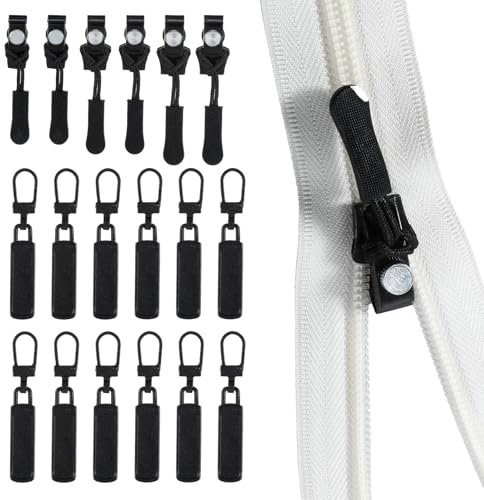 24 Stück Reißverschluss-Reparatur-Set,Reißverschluss-Ersatzset 3 Größen von Universal-Reißverschlüssen Reparatur von Ersatz Reißverschlüss für Kleidung Bettwäsche Taschen Jacke