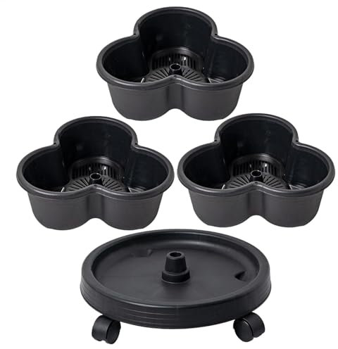 Jardinière empilable pour fraises, pot vertical avec système d'auto-arrosage, multi-niveaux peu encombrant avec roues (31,4 x 13,5 cm), pour légumes, fleurs, grasses
