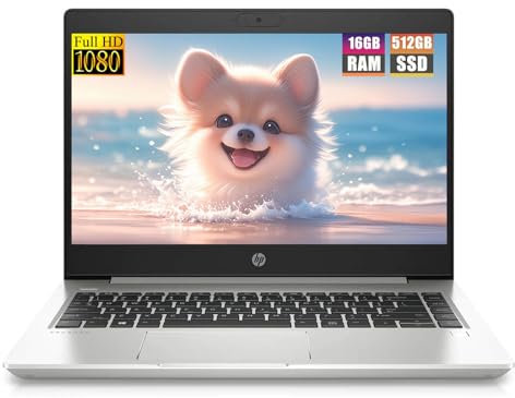 HP ProBook 440 G7 Laptop, 14 Zoll FHD, Intel Core i5-10210U, 16 GB RAM, 512 GB SSD, QWERTY US-Tastatur, Win 10 Pro (Generalüberholt)