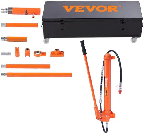 VEVOR Porta Power Kit, 20 Ton Load, Portable Hydraulic Jack with 4.6 ft Extended Oil Hose, Comprehensive Accessories, Car Frame Repair Tool with Portable Storage Case for Automotive, Heavy Equipment