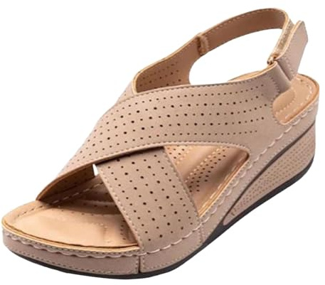 Generisch Sandales d'été pour femme - Pieds larges - Sandales de plage - Pieds nus - Sandales d'été confortables et élégantes - Respirantes - Pour les loisirs - Orthopédiques - Chaussures ouvertes