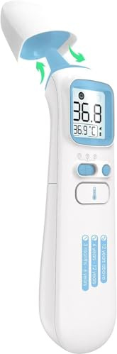 Thermomètre pour Adultes, Thermomètre Numérique Infrarouge, Mode Frontal, Auriculaire Et Objet Commutable, Thermomètre Tactile pour Bébés Enfants