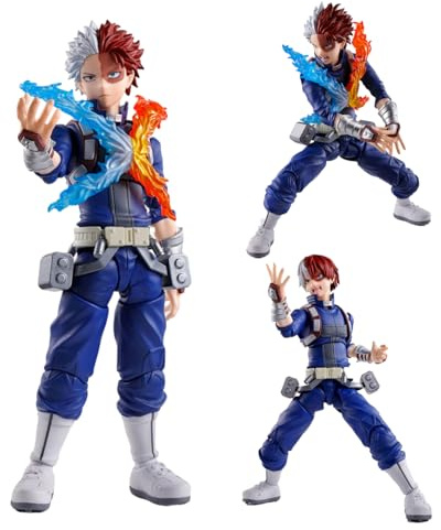 Xinchangda MHA - Figura de anime Todoroki Shouto Figura de acción, modelo de PVC, accesorio de cabeza reemplazable movible, regalos coleccionables para fans