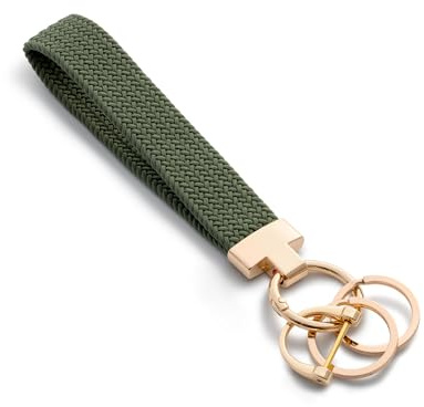 CHUQING Schlüsselanhänger Auto Schlüsselband Kurz Schlüsselbund | Elastisches Polyester Schlüsselarmband für Damen, dehnbar und handfrei.Ideal für Alltag und als Geschenk