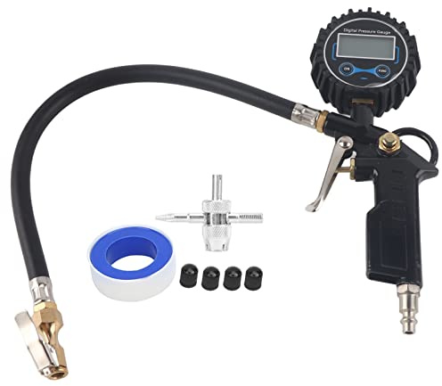 Manometro digitale per pneumatici Tester di pressione per pneumatici per auto, camion, moto, bicicletta, ad alta precisione, con display LCD, PSI BAR, KPA, KGF, corpo in lega di