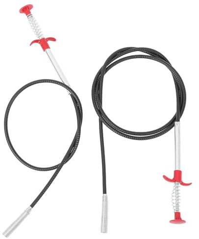 HEMOTON Pinzas Flexibles para Desatascar Tuberías de Alcantarillado 2 Piezas 160 CM y 90 CM de Acero Inoxidable Garra Elástica de Cuatro Garras para Limpieza Doméstica de Fregaderos y