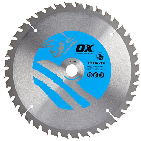 OX Wood Cutting Thin Kerf Circular Saw Blade 184/16mm, 40 Teeth ATB