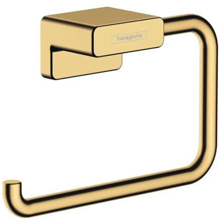 hansgrohe AddStoris - Toilettenpapierhalter, Klopapierhalter für Wandmontage, Klorollenhalter, verdeckte Befestigung, Badezimmer Zubehör, Polished Gold Optic, 41771990
