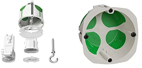 Schneider Electric - Multifix Air DCL, boîte de centre avec couv. Affleur, connecteur, douille, piton - IMT35021 & - Multifix Air, boîte étanche 1 poste diamètre 67mm, profondeur 47mm - IMT35032