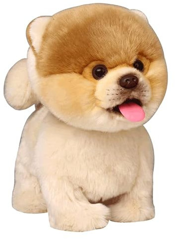 CU-MATE Plush Interactive Pomeranian Simulation Dog-Realistic Puppy Electronic Toy Dog with Walking/Barking/Wagging Tail/Talking-Like Real Robotic Present Pet Toy for Toddler Girls Boys