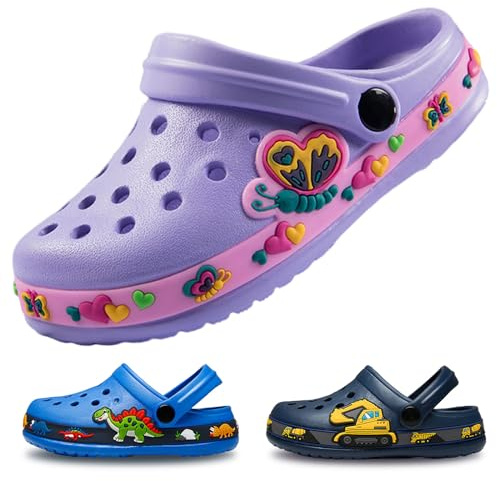 Zuecos y Mules para Niña, Zuecos Mules Niño Suaves, Cómodas, Antideslizantes y Ligeras/Jardín/Piscina/Playa (Unisexo)