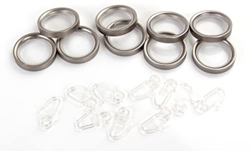 deco-raum Ringe 10 Stück mit Gleiteinlage und Faltenhaken