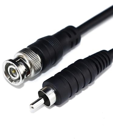 YSJJZRL BNC to RCA Adapter Cable RCA Male to BNC Male Connector Cable for Surveillance CCTV Camera System (2M)