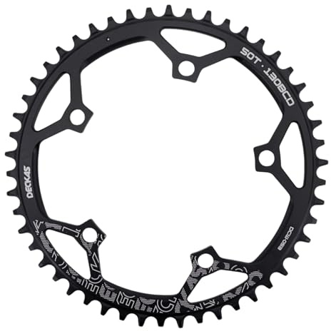 DJC Bike Chainring 130BCD 40T to 58T Round Chainwheel Narrow Wide Tooth Lightweight for 7 8 9 10 11 12 Speed Road Bike Folding Bike (40T)