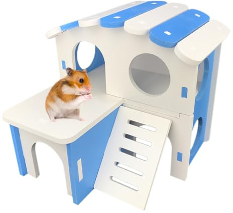 yeeplant Abnehmbares Hamsterhaus aus Kunststoff, leicht, hitzebeständig, doppellagig, lustige Übung, Schlafen, Kleintierversteck