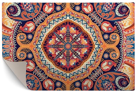 murando - Vinyl Teppich XL 210x140 cm - Groß PVC Küchenteppich für Wohnzimmer Schlafzimmer Outdoor Läufer Küche Vinylteppich Dünn rutschfest Balkonteppich Design Mandala Muster Bunt f-A-0096-bi-b