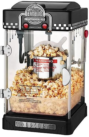 XSMYdpuk Popcorn Machine, Fully Automatic Small Corn Puffing Machine, Commercial Popcorn Making Machine, Suitable for Parties, Gatherings (Black)