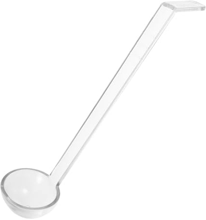 HOLIDYOYO Transparent Long Handle Serving Ladle Spoon Sturdy Material for Sauces Gravies Soups Versatile Kitchen Tool for Buffets and Catering Needs